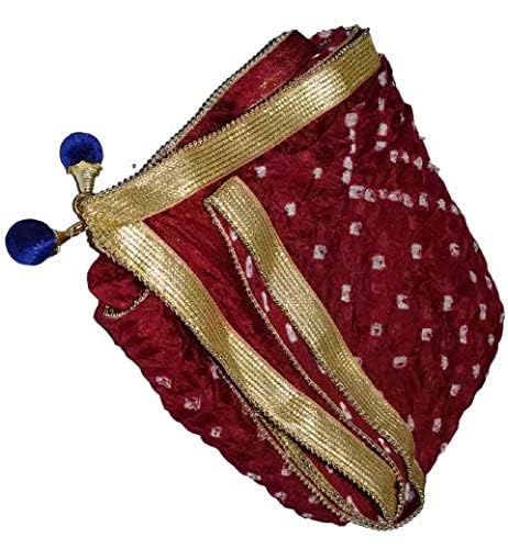 Womens Bandhani Bandhej Art Silk Printed Dupatta With Border (Slim Girls, MAROON, 2.25M)-image-31