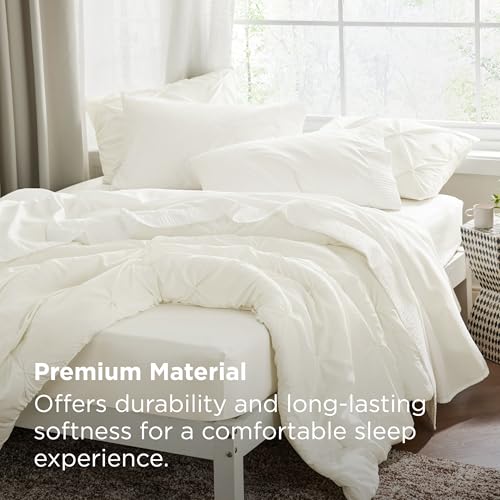 Image of Bedsure Queen Sheet Set - 4 Pieces Soft Queen Size Sheets - Breathable & Cooling - Hotel Luxury - Easy Care Polyester Microfiber Bedding for Women, Men, Ivory