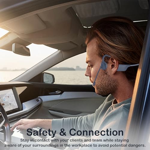 Image of Bone Conduction Headphones with Mic-Callink, Trucker Bluetooth 5.4 Headset with Noise-Canceling Boom Microphone /Mute Function /Dual Connect, Open Ear Headphones for Work Driving Meeting（Charcoal）