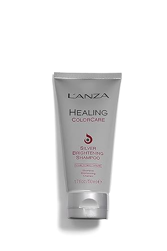 L'ANZA Healing ColorCare - Champú iluminador plateado, para cabello plateado, gris, blanco, rubio y resaltado, aumenta el brillo y el brillo