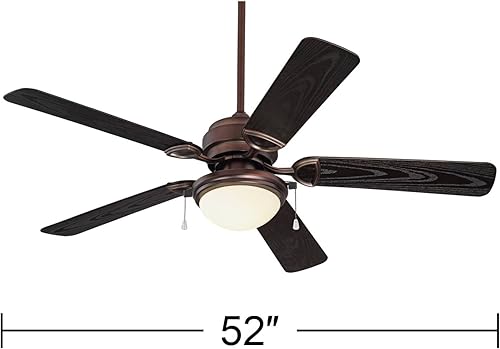 Miniatura 4 de Casa Vieja Marina Breeze - Ventilador de techo industrial rústico para interiores y exteriores de 52 pulgadas con luz LED, bronce cepillado marrón