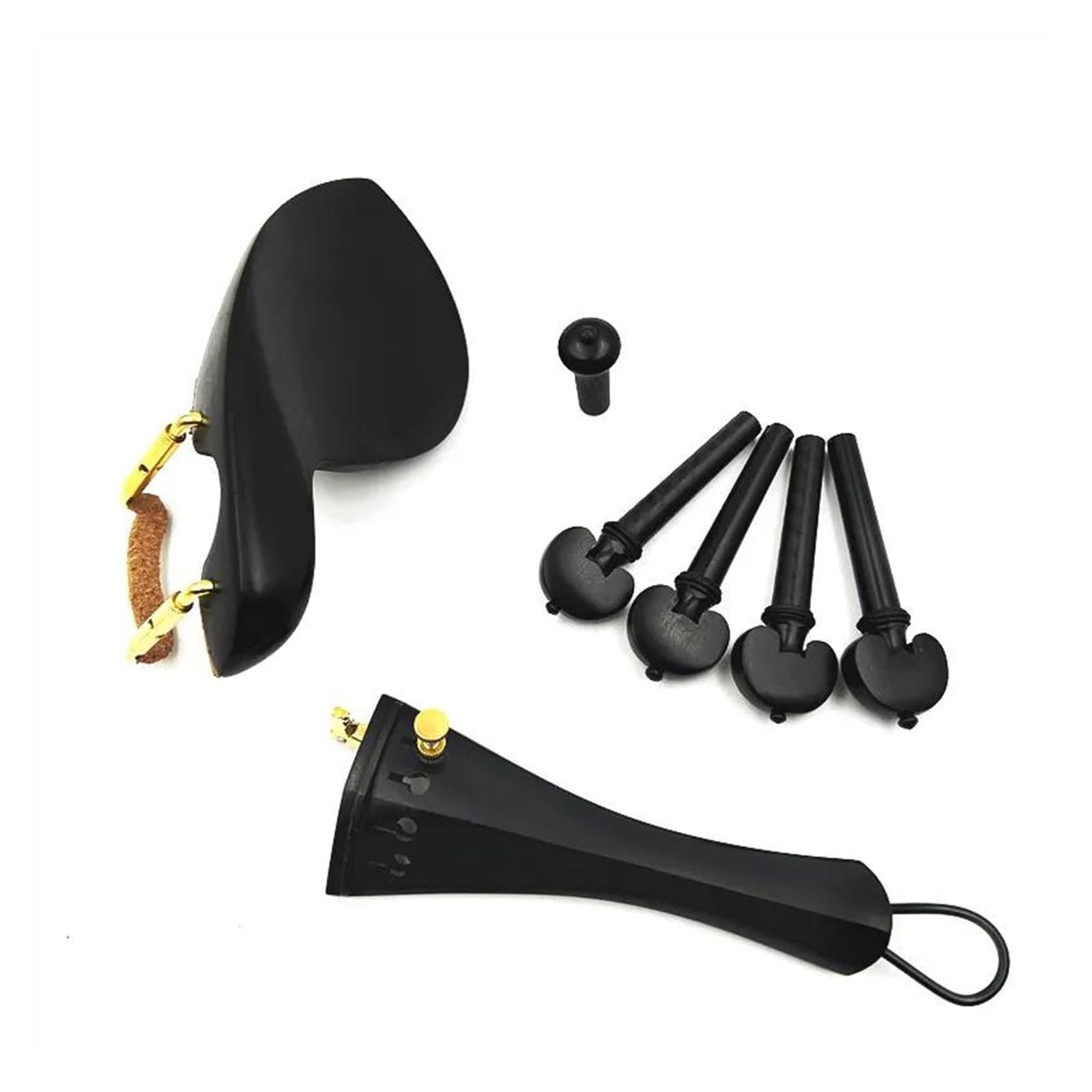 1 set 4/4 violino accessori in legno di ebano cordiera terminali mentoniera accordatore fine pezzi di ricambio per violino