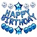 Haimimall Happy Birthday Balloons Set Blue-13pcs Letters Balloons 2pcs Giant Star Foil Balloons 4pcs Confetti Balloons 6pcs Latex Balloons Birthday Party Decorations and Supplies Ballons