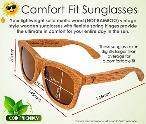 Image of Wood Sunglasses | Polarized | Vintage Wooden Frame | 100% UVA /UVB Protection | Bamboo Case | Men Women
