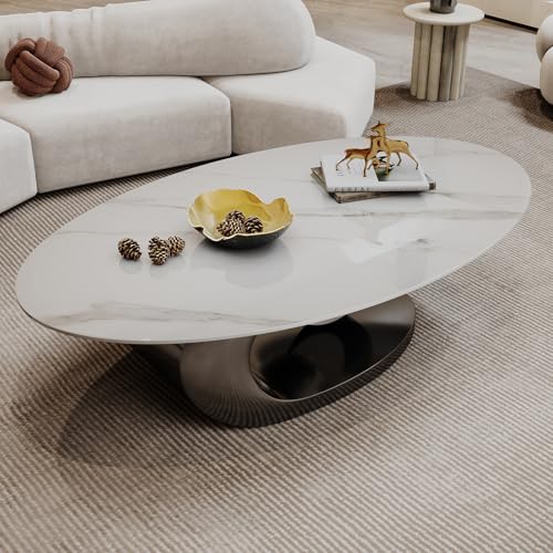 Modern Oval Stone Coffee Table