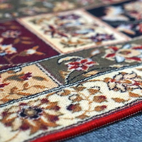OUTGYM European Nobal Rug Traditioneller Marokkanischer Wohnzimmerteppich Grün Rot Beige Diamantmuster Teppich 160 * 230… – Bild 3