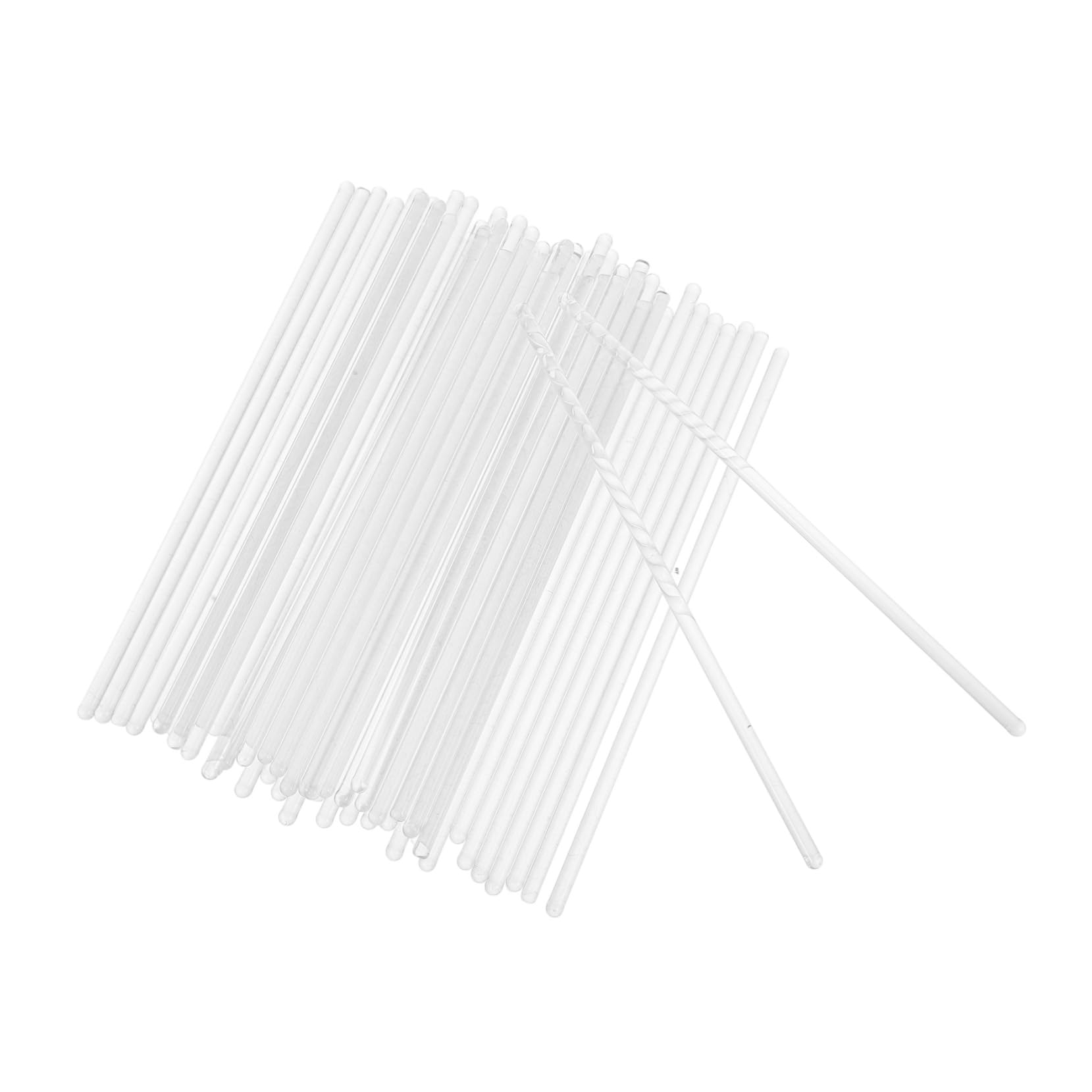 SOLUSTRE High Temp Glass Stir Rods 50pcs Reusable Stir Sticks for Cocktails Stirring Rod for Beverages