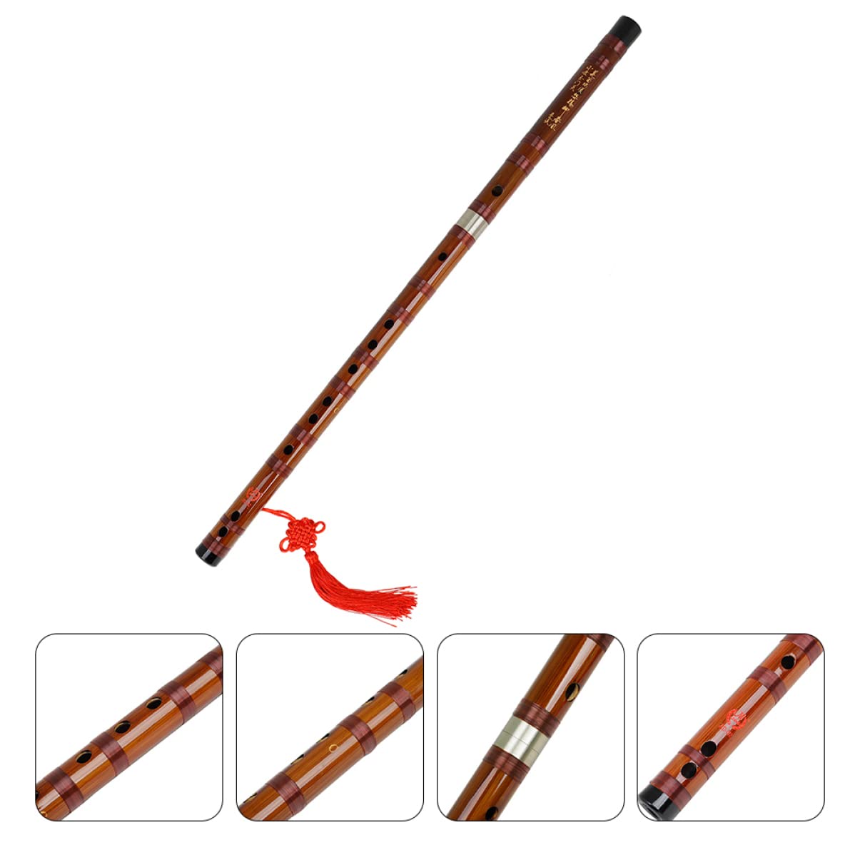 SUPVOX Flute for Beginners Traditional Instrument with Membrane Protector Set Key Lightweight for Practicing and Performance Beautifully Engraved Design