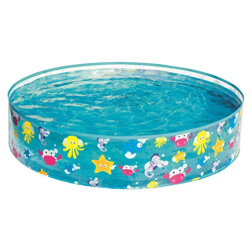 Image of NHR Rigid Wall Swimming Pool for Kids (122 x 25 cm, 4 Feet), 277L Round Ocean Life Water Splash Bath Tub for Toddlers, Non-Toxic Transparent PVC Outdoor Indoor Garden Lawn Water Pool