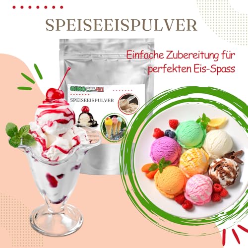 Gino Gelati Karamell Eis Speiseeis Pulver, verschiedene Sorten, Softeispulver, Natürliche Farbstoffe, Softeis selbst machen, einfache Zubereitung, Made in Germany (10 Kg, Karamell) – Bild 6