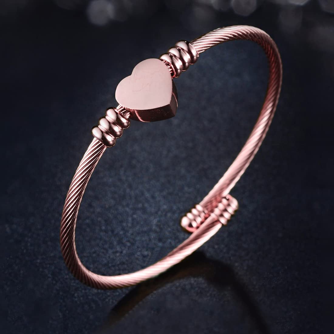 Stainless Steel Heart Shaped Kada Bracelet