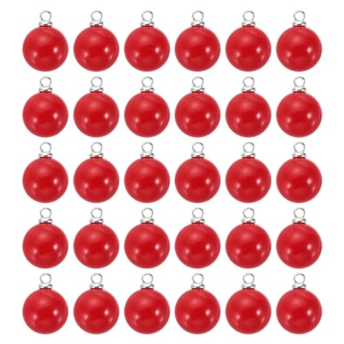 Breloque Perle de 10mm PATIKIL en rouge argenté pour création de bijoux DIY - 100 pièces