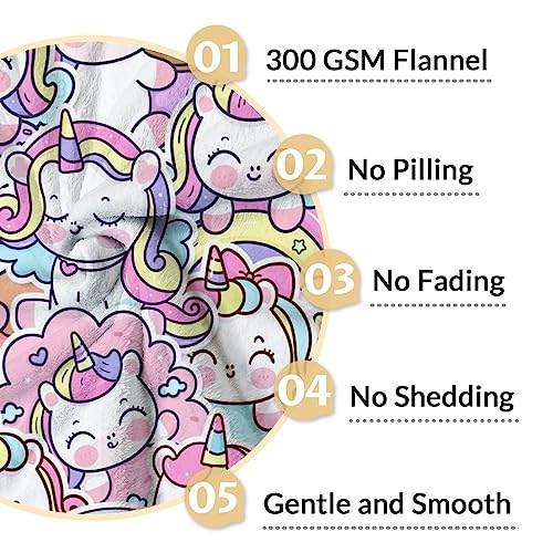 Unicorn Blanket Gifts - 30"x40" Cute Throw for Girls & Women - Pink Soft Fuzzy Blankets for Couch & Office