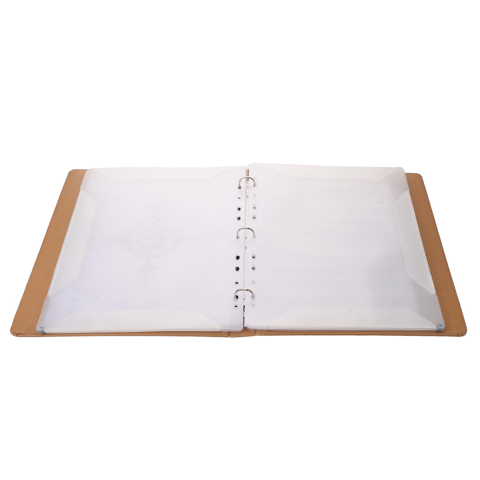 Carpeta de Partituras de 9 Anillas en Papel Kraft Caqui, Soporte para Partituras de Guitarra y Piano, Organizador de Documentos Numeración para Conciertos y Ensayos Musicales
