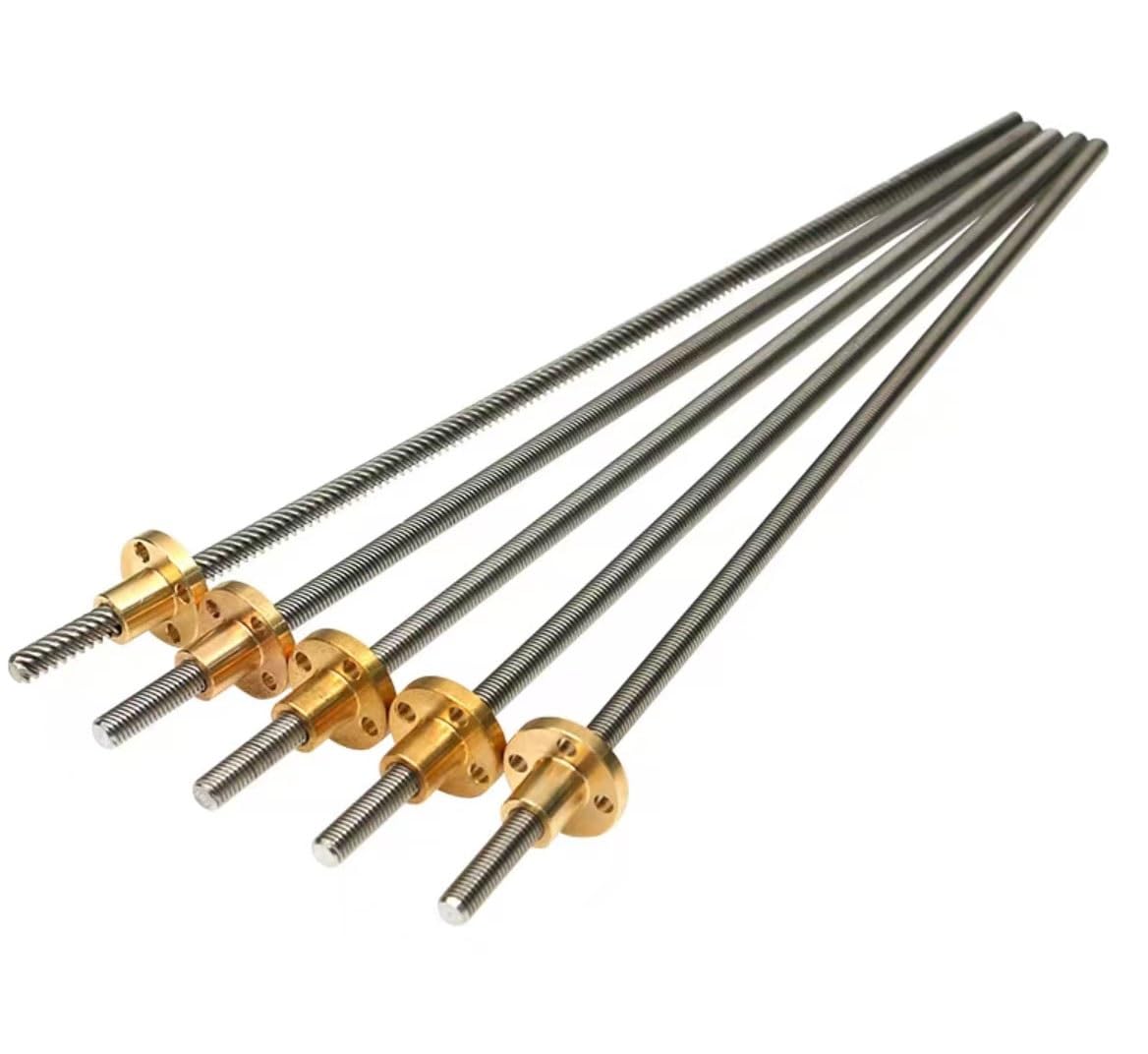 1 filetage de vis mère, T6, pas 6 mm, longueur, 100 à 650, avec écrou en laiton, tige trapézoïdale for imprimante 3D(200mm)