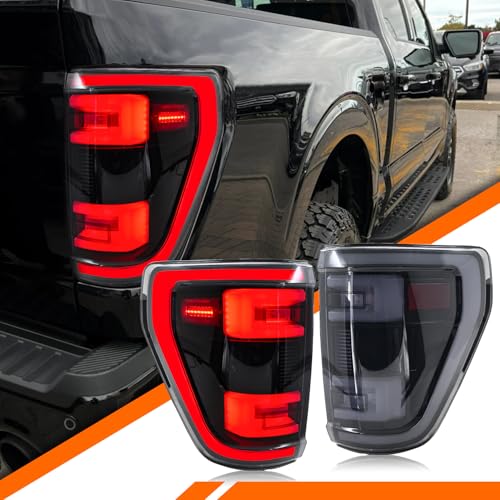 COOLDNA LED Tail Lights for Ford F150 2021-2023 Taillights Assembly [Only fit for F-150 without Blind Spot] Start Up Animation/Plug and Play/Driver & Passenger Side Rear Light