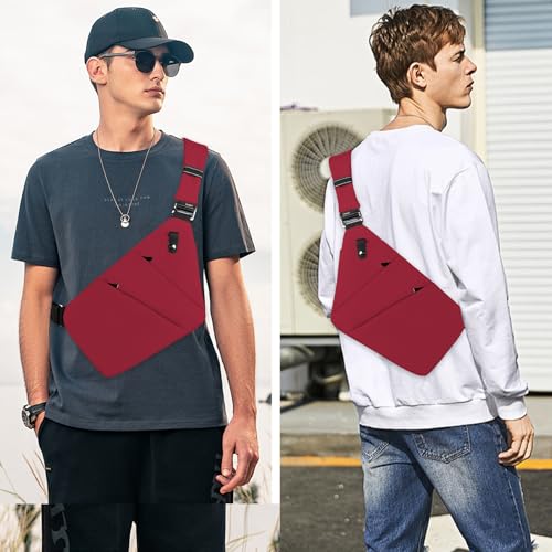 Image of Anti Theft Crossbody Bag,Sling Bag for Women Men,Multi-pocket Chest Shoulder Bag for Travel, Sport, Work