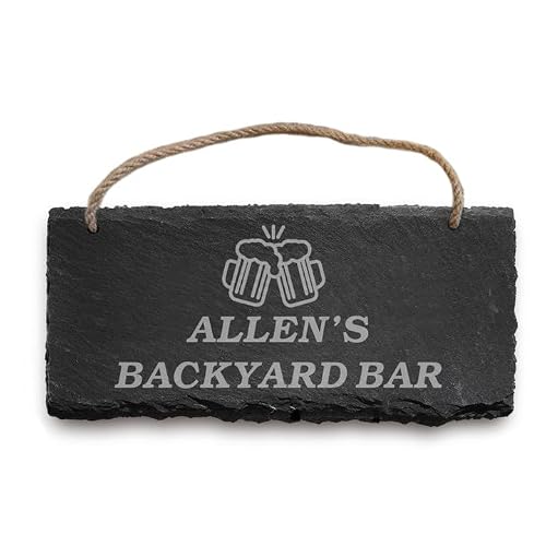 Image of howson london Personalised Garden Bar Sign Slate Sign Outside Man Cave Accessories Home Bar House Plaque Sign Bar Decorations Bar Gift Pub Sign Garden Gift Idea (Beer)