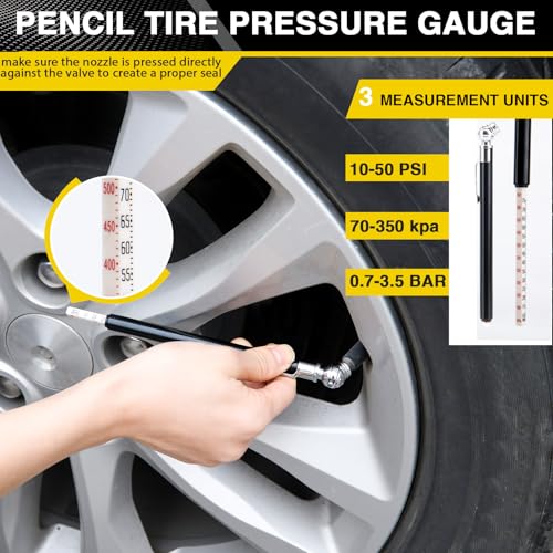 Image of Scissor Jack for Car, 2 Ton Car Jack Kit, Universal Tire Changing Kit, Portable Emergency Tire Jack Tool Kit, Scissor Lift Jacks for Cars Vehicle SUV Sedan Coupe, with Lug Wrench Pressure Gauge
