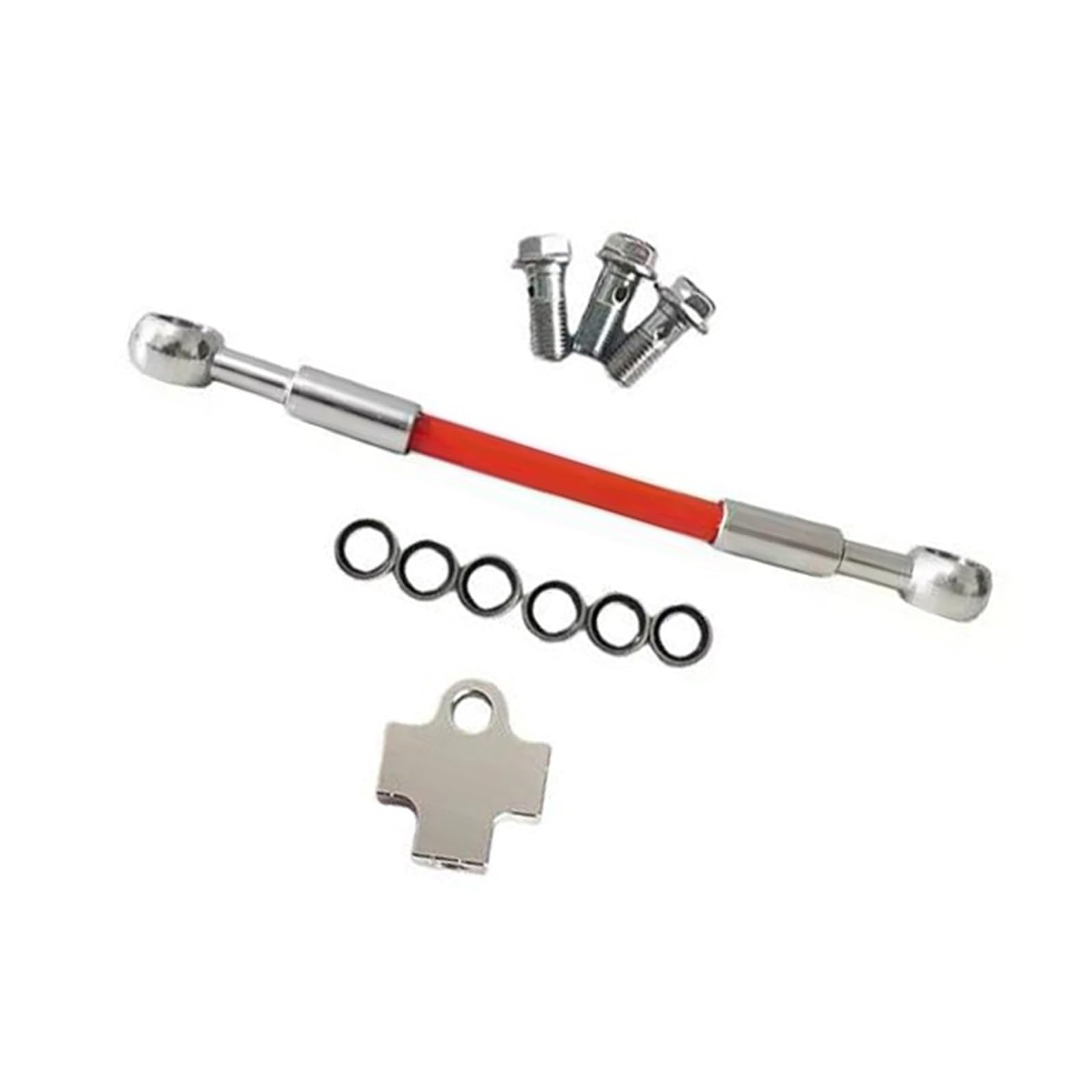 Motorbike Brake Line 0°-0° Motorcycle Clutch Hydraulic Brake Hose Line 3 Way Adapter Connector Oil Pipe M10X1.25 10cm-500cm Accessories(120cm)
