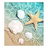 xigua Starfish Shell Beach Dishwasher Magnet Cover Decorative Magnetic Door Cover Front Dishwasher Cover Decoration Home Kitchen Cabinet Decor Magnetic Panel Sticker for Kitchen,23'*26'