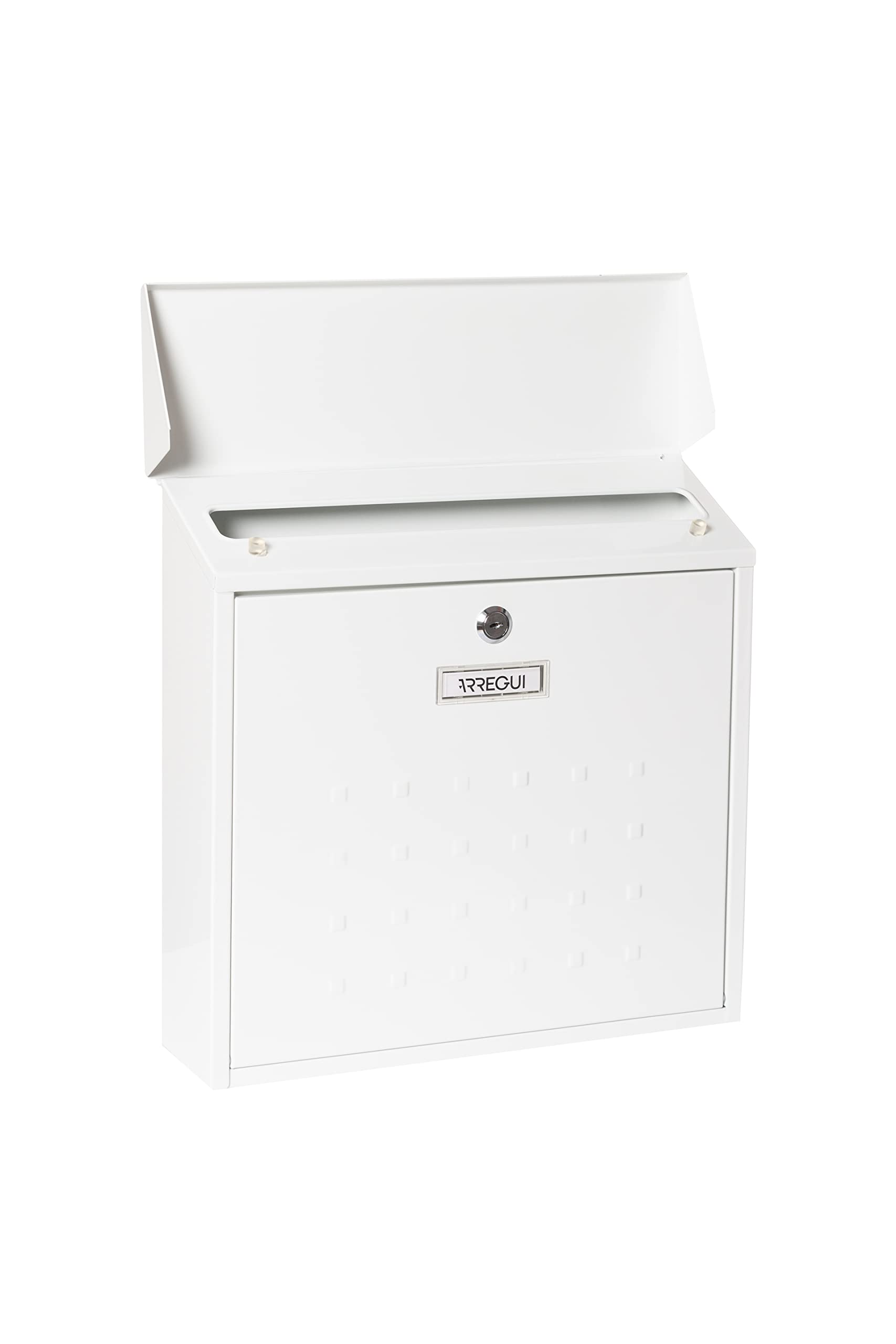 ARREGUI Premium Maxi E5611 Buzón Exterior de Acero, Tamaño L (Revistas, Sobres C4), Gran Capacidad, Buzón de Correo Individual, Buzón de Pared Grande, Antilluvia, Fácil de Instalar, Blanco