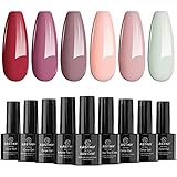 【Natürlich und sicher】: Dieses 6 Farben uv gel nagellack besteht aus 8 ungiftigen Inhaltsstoffen und ist sicher und geruchsarm. Die inneren Harzbestandteile lernen für eine mögliche Deckkraft, ein hochpigmentiertes und glattes Finish und schädigen Haut und Nägel nicht. Geeignet für gesundheitsbewusste Damen.