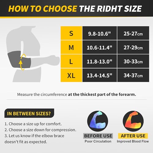 CAMBIVO Elbow Support with Strap for Men Women 2 Pack, Tennis Elbow Brace Compression Sleeves, Dual-side Silicone Pads for Weightlifting, Golfers Elbow, Tendonitis, Elbow Pain Relief - Image 3