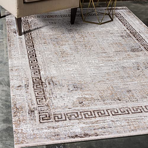 Mazovia Orientalisch Vintage Teppich - Kurzflor - Weich Traditioneller Teppich für Wohnzimmer, Schlafzimmer, Esszimmer - ÖKO-TEX Wohnzimmerteppich - Teppiche mit Fransen Beige 300 x 400 cm