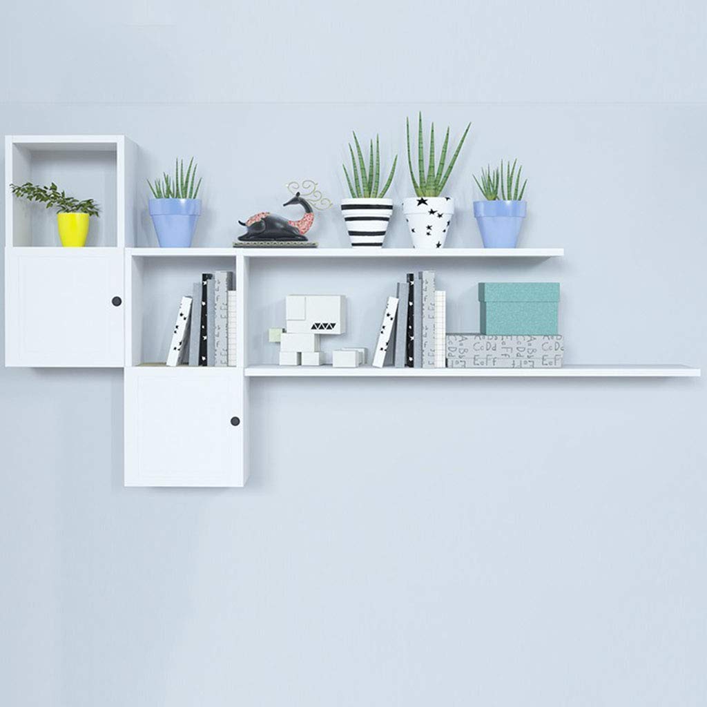 Creativo, Gabinete de Almacenamiento de Espacio Privado con Puerta, Estante de Almacenamiento Multipropósito Montado en la Pared, Adecuado para Estudio, Estantes de la Sala de Estar