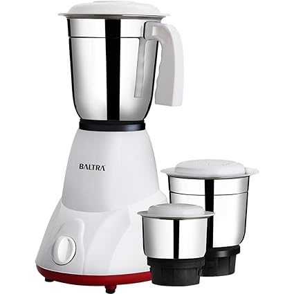 Baltra SPEED 550 Watt Mixer Grinder 3 Jars (White)(ISI Certified, 2year warranty with Doorstep Service)