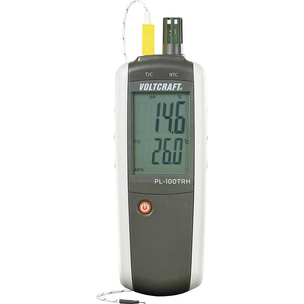Higrómetro VOLTCRAFT PL-100TRH 0% HR 100% HR -200 °C +1372 °C calibrado: de fábrica (sin certificado)
