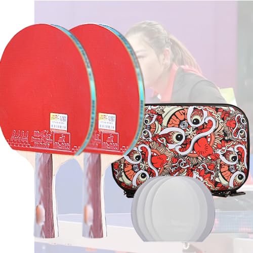 ping Pong Paddle 2* Table Tennis Racket with Box, 5 Star Racket, Perfect for Family Activities and Sports Clubs(Color:1)