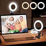 【Einstellbare Helligkeit und Farbe】Das Videokonferenzlicht verfügt über 3 Farbbeleuchtungsmodi (weißes Licht / warmes Licht / natürliches Licht), einen Zuordnungsbereich von 3200k-6800k, 5 Helligkeitsstufen und 48 LED-Lampenperlen mit 10 W Helligkeit. Es kann ein perfekter Hautton erzielt werden, der Ihnen verschiedene Beleuchtungsoptionen und hervorragende Aufnahmeeffekte bietet.