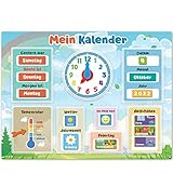 Mein erster Kalender von SmartPanda – Magnetisches Lernspielzeug für Kinder – Für Kleinkinder, Jungen und Mädchen – Uhr, Wetterstation und Emotionskacheln – Kinderspielzeug ab 3 Jahre, auf Deutsch