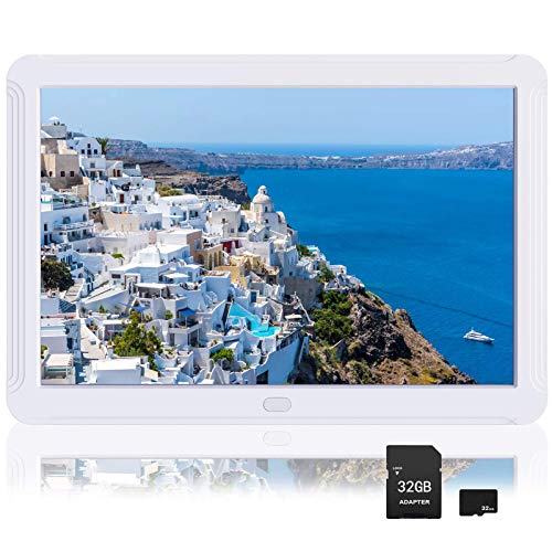 Marco Digital Foto Video IPS 1920 * 1080 Soporte Calendario Despertador Auto-Abierto/Apagado Marco Digital 8 Pulgadas con Control Remoto y...