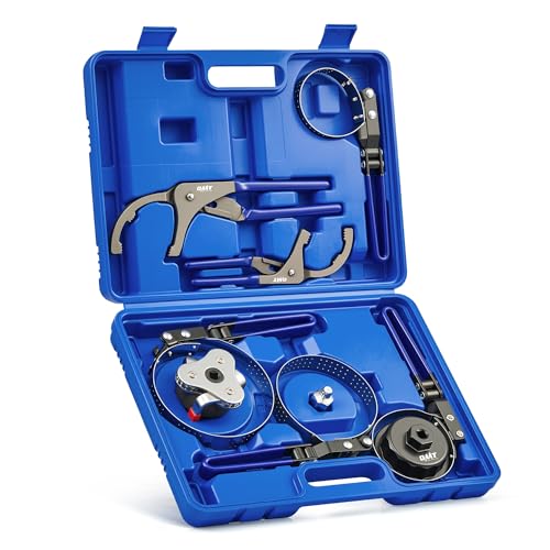 Orion Motor Tech Oil Filter Wrench Set 9 Piece Oil Filter Removal Tool Kit with Adjustable Oil Filter Wrenches 2-3/4 to 5-1/4 9 & 12 Pliers 1/2 to 3/8 Adapter Universal 3-Jaw Removal Tool