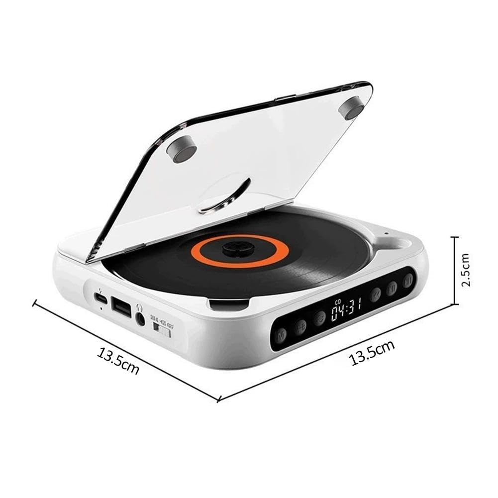 Draagbare CD-speler, Draagbare CD-speler met 2000mAh Oplaadbare Batterij, Luidspreker, Anti-skip, Geheugen Afspelen, CD/CD - RW / MP3, USB-opname, 3,5 Mm Ingang, voor Thuisreizen