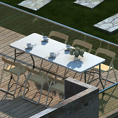 soges Gartentisch Campingtisch extra großer Außentisch Klapptisch Esstisch BBQ Tisch faltbares Design aus Aluminium… – Bild 4