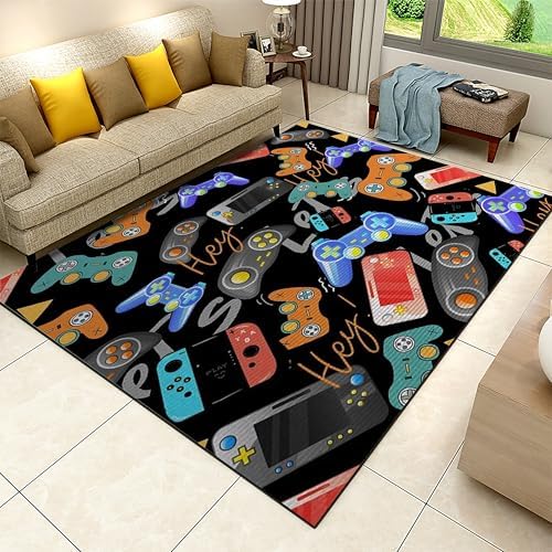 Tapis jeu vidéo enfants 180x300cm coloré résistant pour chambre