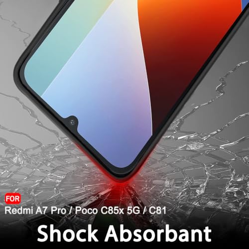 Image of TheGiftKart Sleek Back Cover Case for Mi Redmi A7 Pro 5G / Poco C85x 5G / C81 | Slim Fit Protective Design | Ultra Matte Finish | Camera Protection Bump | Soft Silicon Cover Case (Silicone, Black)
