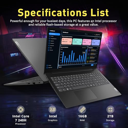 Lenovo V15 Gen 5 Laptop 15.6" FHD Intel Core 7 240H 16GB DDR5 2TB SSD miniatura 3