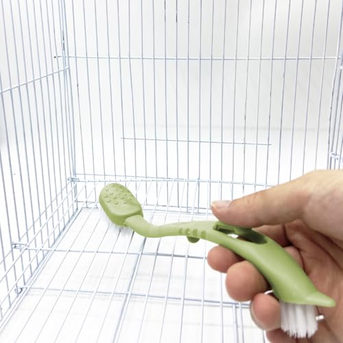 Image of Bird Cage Cleaning Brush with Long Ergonomic Handle - Durable Bristlesfor Cleaning Parrot Cages, Kennels, and Perches,Removes Poop and Keeps Bird Cages Fresh,Essential Bird Cage Accessory