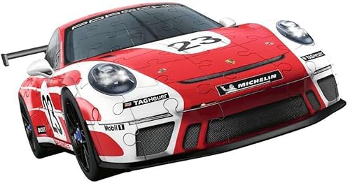 Miniatura 9 de Ravensburger 11557 Porsche GT3 Cup - Rompecabezas 3D para niños y adultos a partir de 10 años, 108 piezas, no requiere pegamento, nuevo 2023