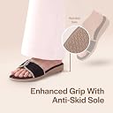 FAUSTO FST FKAWC-19015 BLACK-39 Women Rhinestone Strap Wedge Heel Ethnic Slip On Sandals for Wedding, Anarkali, Indo-Western Dress | Open Toe Ortho Slippers with Soft Cushioned Footbed (6 UK) gallery image