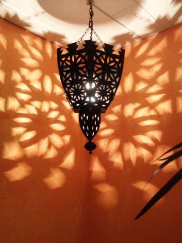 Orientalische Lampe Pendelleuchte Schwarz Frana E27 Lampenfassung | Marokkanische Design Hängeleuchte Leuchte aus… – Bild 4