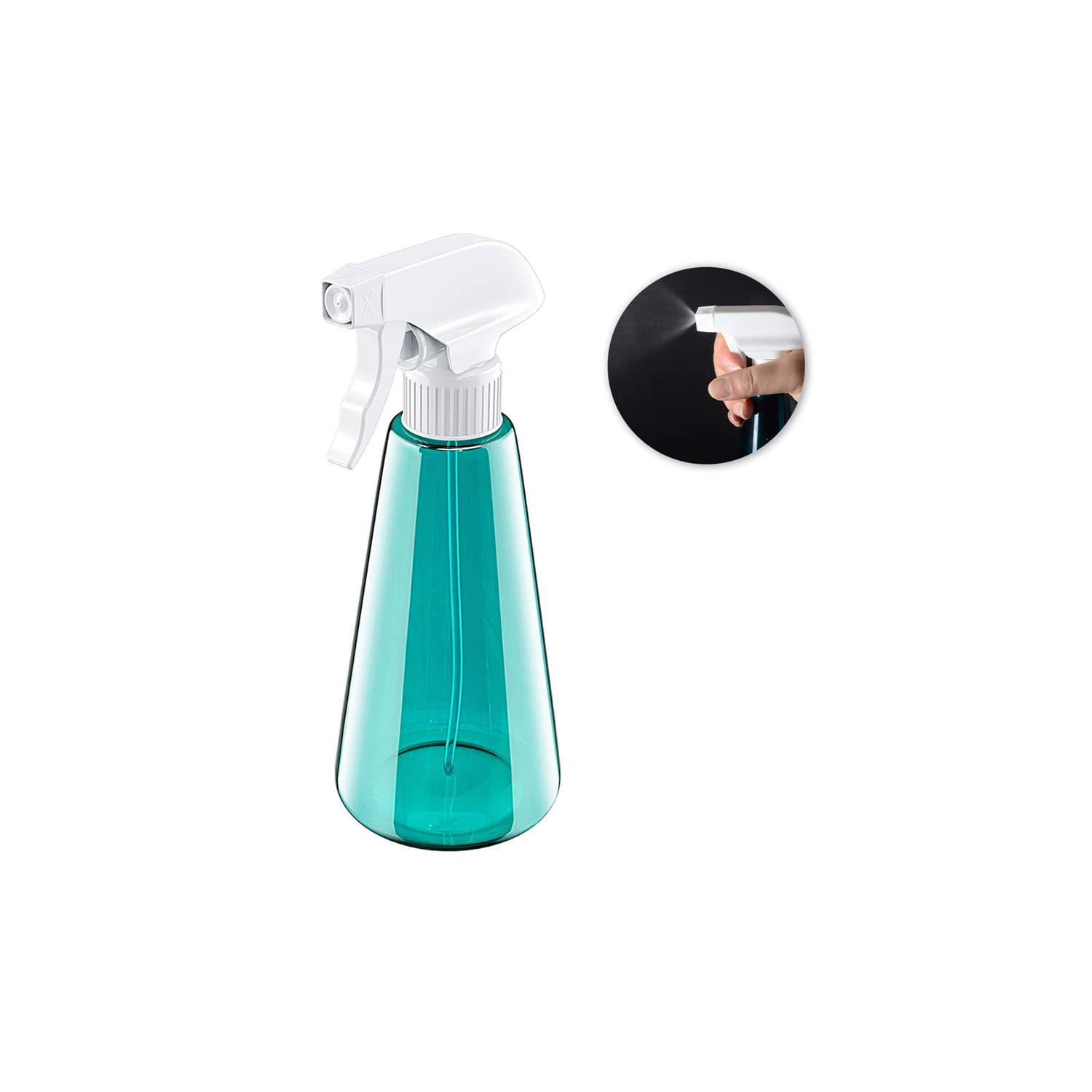 Flacone spray da 500 ml, in plastica, riutilizzabile, 3 modalità (nebbia & getto & spento) vuoto, spruzzatore per piante, bottiglia con spruzzatore regolabile per giardino, salone di parrucchiere