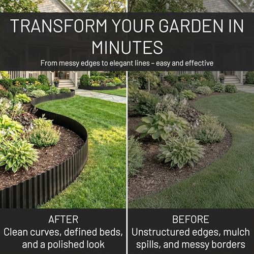 40FT x 8IN Flexible Corrugated Metal Garden Edging Roll, Rust Resistant Galvanized Steel Landscape Border, Flexible Lawn Edging for Flower Beds, Pathways & Outdoor Landscaping by STIRLINGEAR - Used condition - Image 7