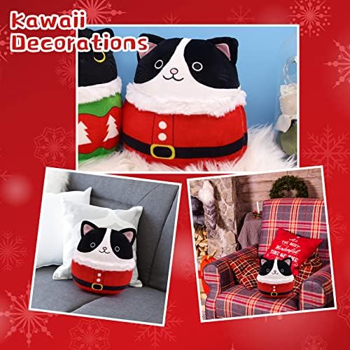 Cute Cat Plush Pillows Toys, Kawaii Christmas Cat Stuffed Animals Cat Plushie Cat Pillow, Soft Stuffed Cat Stuffed Animal Cat Plush Throw Pillow for Kids Christmas Halloween Birthday Gifts Decorations