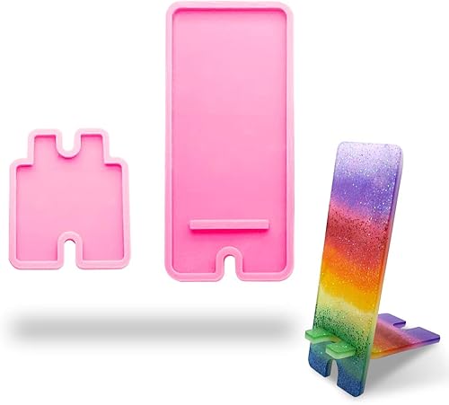 Miniatura 7 de Soporte para teléfono móvil Molde de resina de silicona Soporte para teléfono Moldes de resina epoxi Artesanía Soporte de teléfono celular Molde de